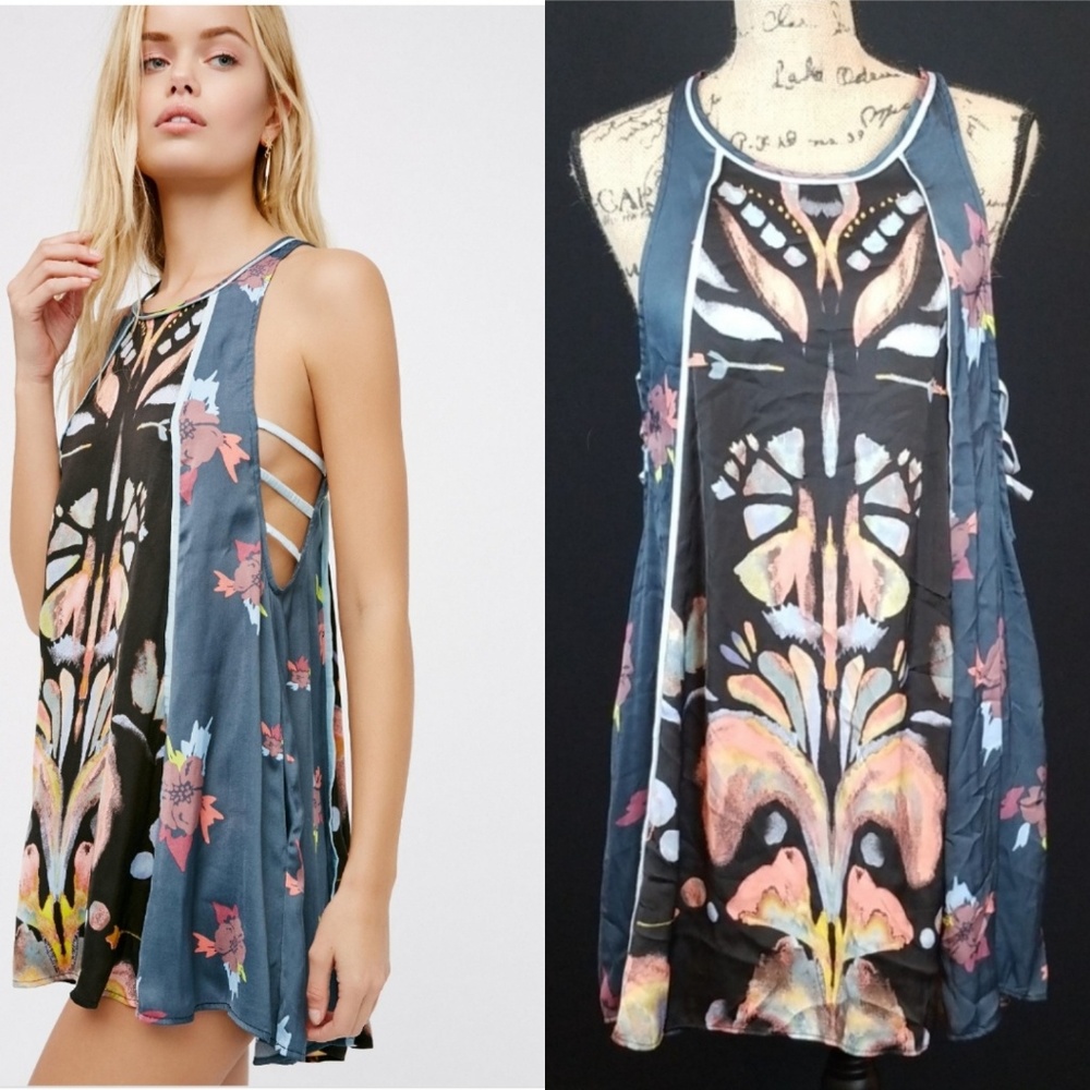 Free People dream free black tunic top j142:6:819